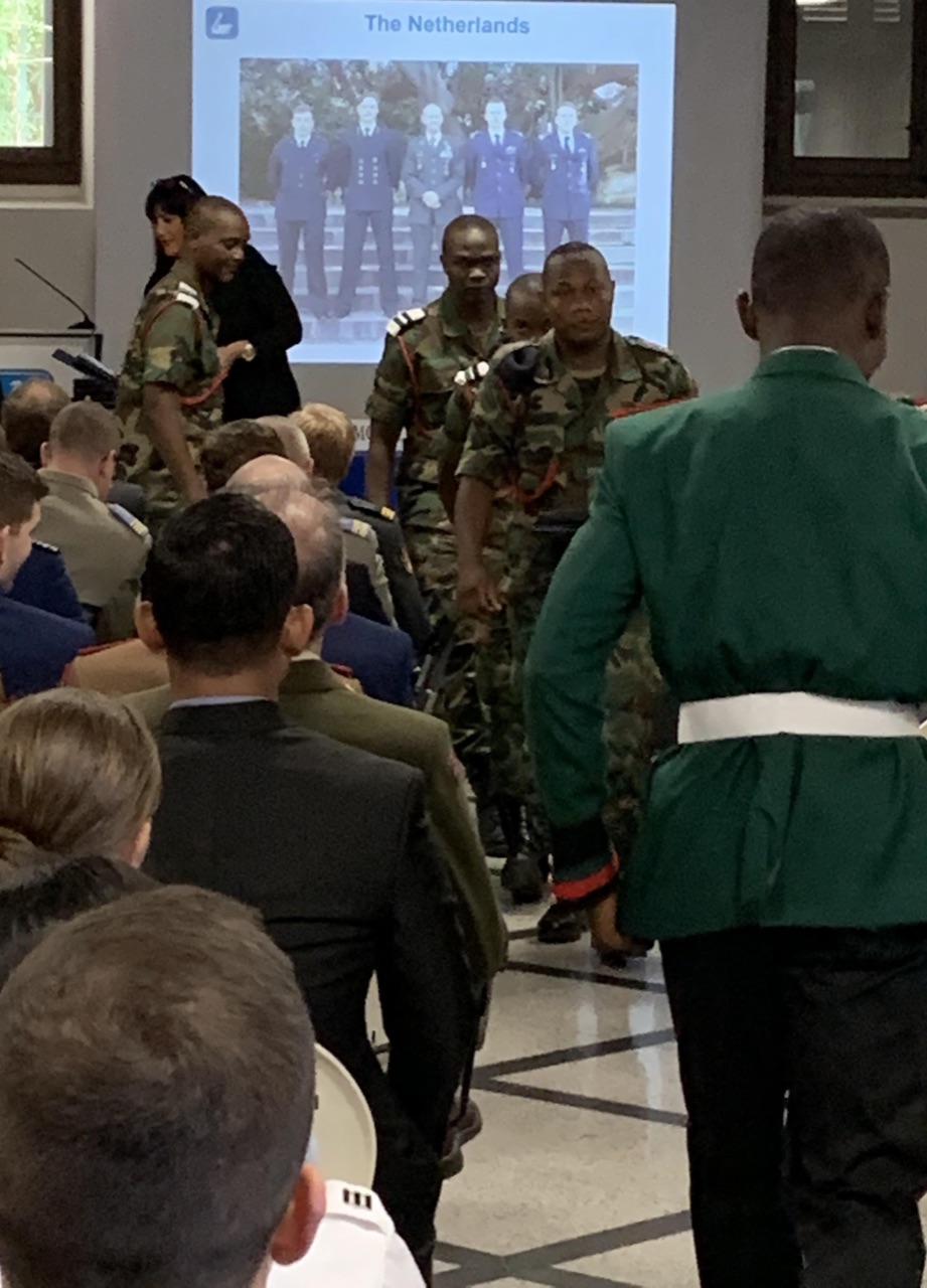 Military officers attending an APIDS Law of Armed Conflict training session.